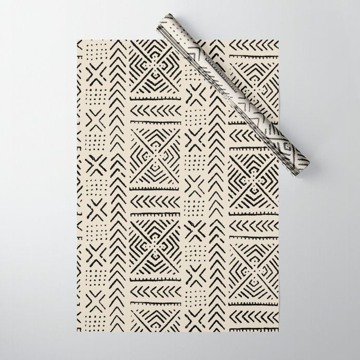 Line Mud Cloth // Bone Wrapping Paper Gallery Image 1