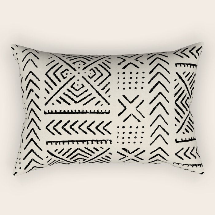 Line Mud Cloth // Bone Rectangular Pillow Gallery Image 2