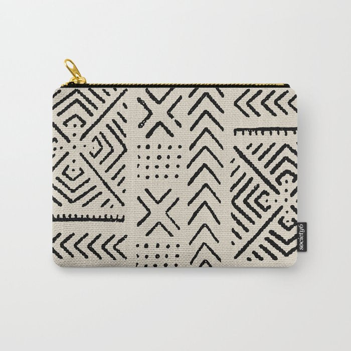 Line Mud Cloth // Bone Carry All Pouch Gallery Image 1