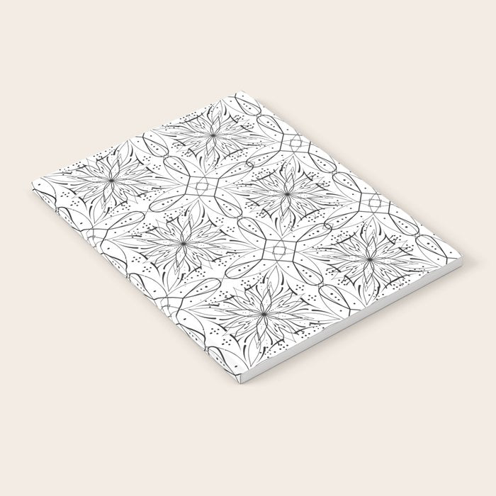 BW starry abstract mosaic B Notebook