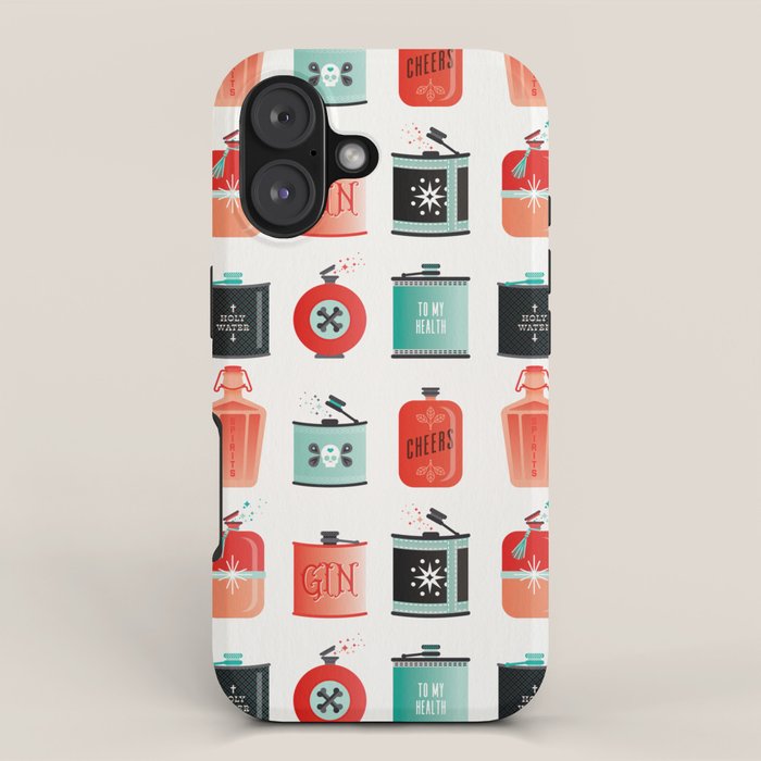 Flask Collection - Red & Turquoise Palette iPhone Case Gallery Image 1