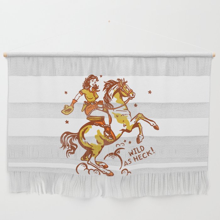 Funny Cowgirl On A Horse Wall Hanging Gallery Image 1