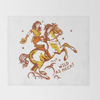 Funny Cowgirl On A Horse Throw Blanket Gallery Image 2
