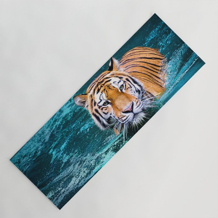 Tiger in Water Yoga Mat Gallery Image 1