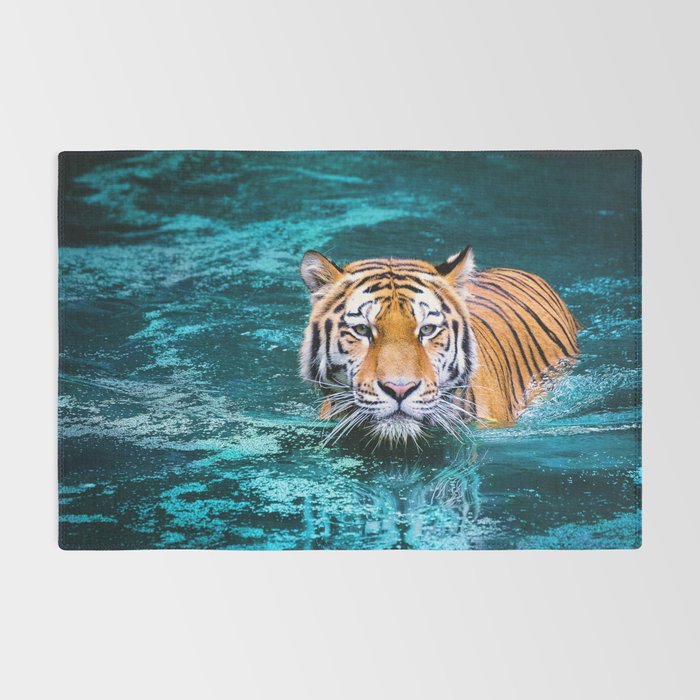 Tiger in Water Rug Gallery Image 2