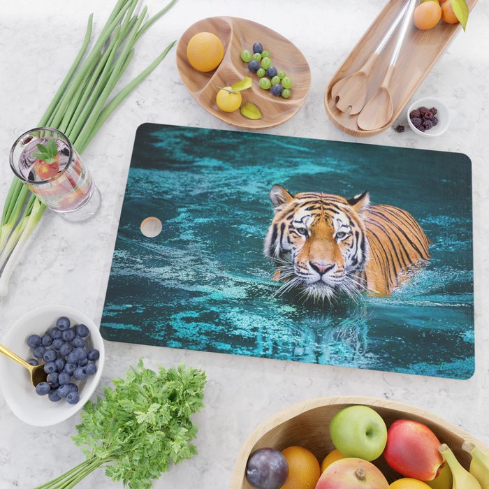 Tiger in Water Cutting Board Gallery Image 2