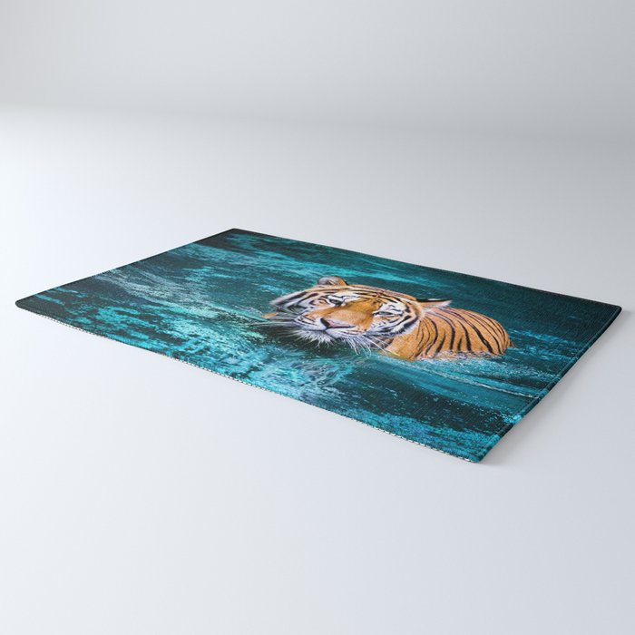 Tiger in Water Rug Gallery Image 3