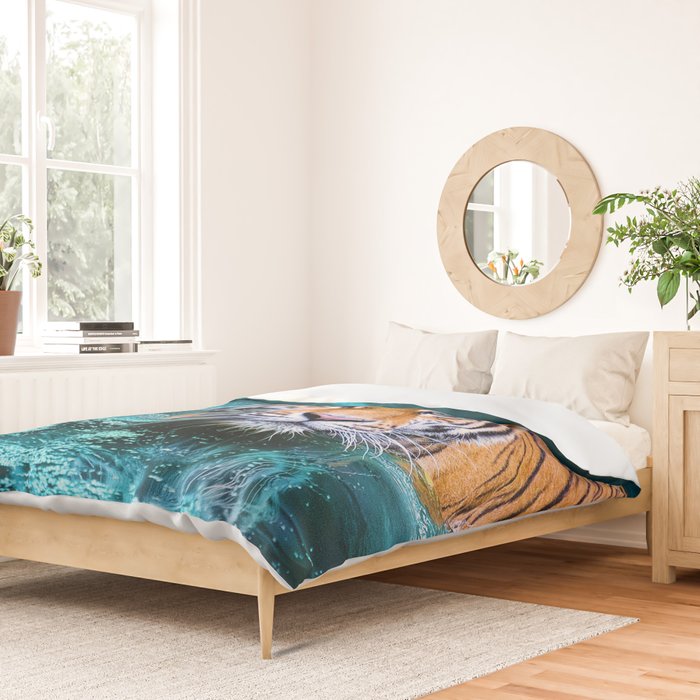 Tiger in Water Duvet Cover Gallery Image 2
