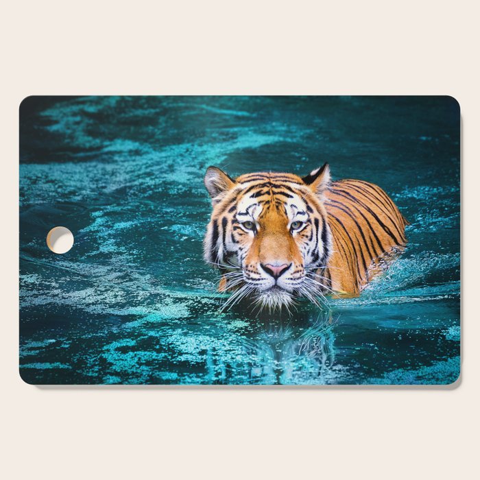 Tiger in Water Cutting Board Gallery Image 1