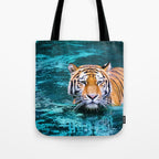 Tiger in Water Tote Bag Gallery Image 1