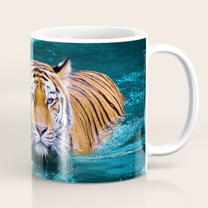 Tiger in Water Coffee Mug Gallery Image 1