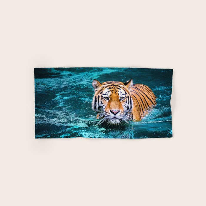 Tiger in Water Bath Towel Gallery Image 1