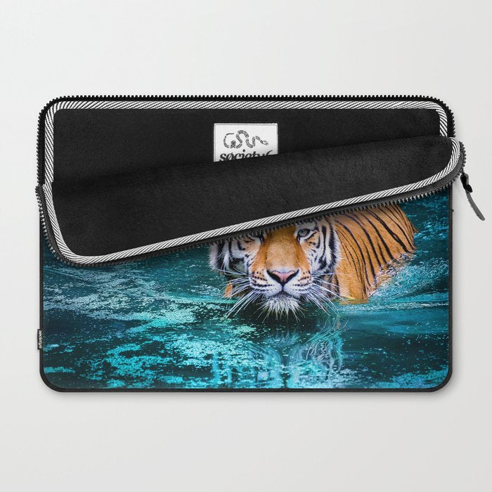 Tiger in Water Laptop Sleeve Gallery Image 2