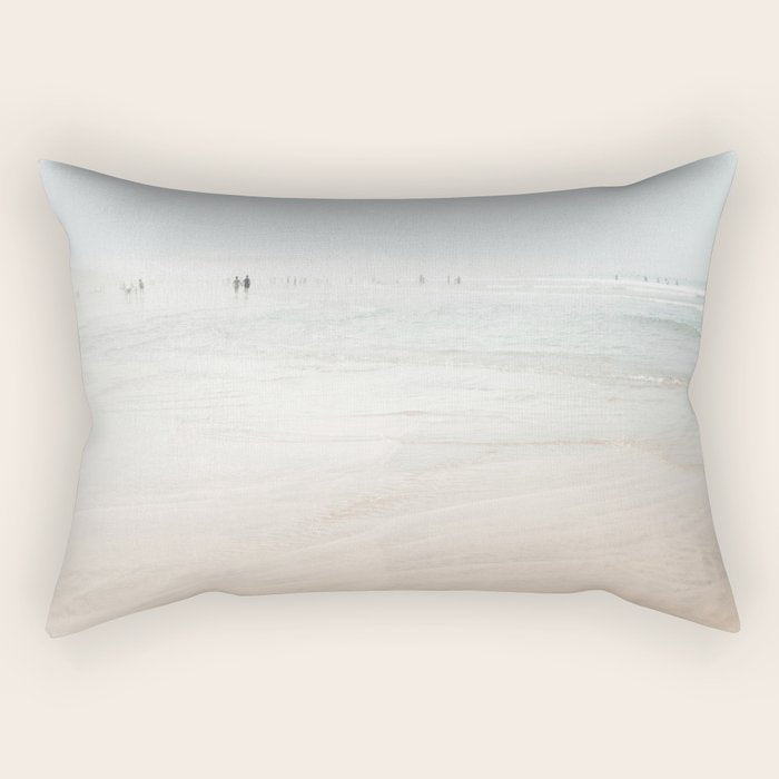 At The Beach (six) - minimal beach series - ocean sea photography by Ingrid Beddoes Rectangular Pillow Gallery Image 1
