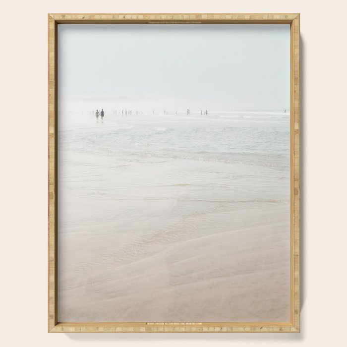 At The Beach (six) - minimal beach series - ocean sea photography by Ingrid Beddoes Serving Tray Gallery Image 1