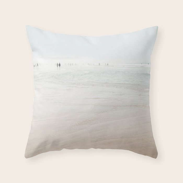 At The Beach (six) - minimal beach series - ocean sea photography by Ingrid Beddoes Throw Pillow Gallery Image 6
