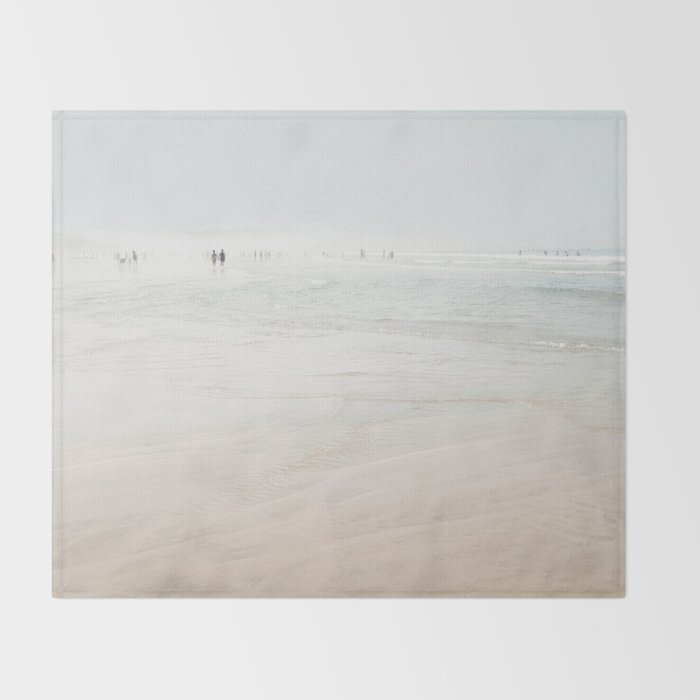 At The Beach (six) - minimal beach series - ocean sea photography by Ingrid Beddoes Throw Blanket Gallery Image 2