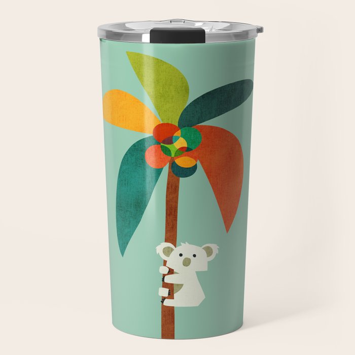Koala on Coconut Tree Travel Mug Gallery Image 1
