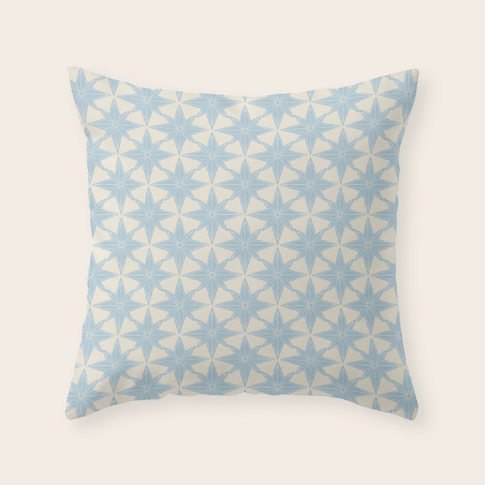 Baby Blue Paper Stars Large  Throw Pillow Gallery Image 6
