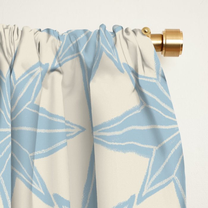 Baby Blue Paper Stars Large  Window Curtain Gallery Image 2