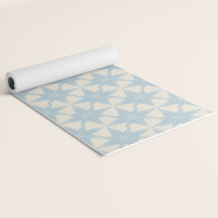 Baby Blue Paper Stars Large  Yoga Mat Gallery Image 2