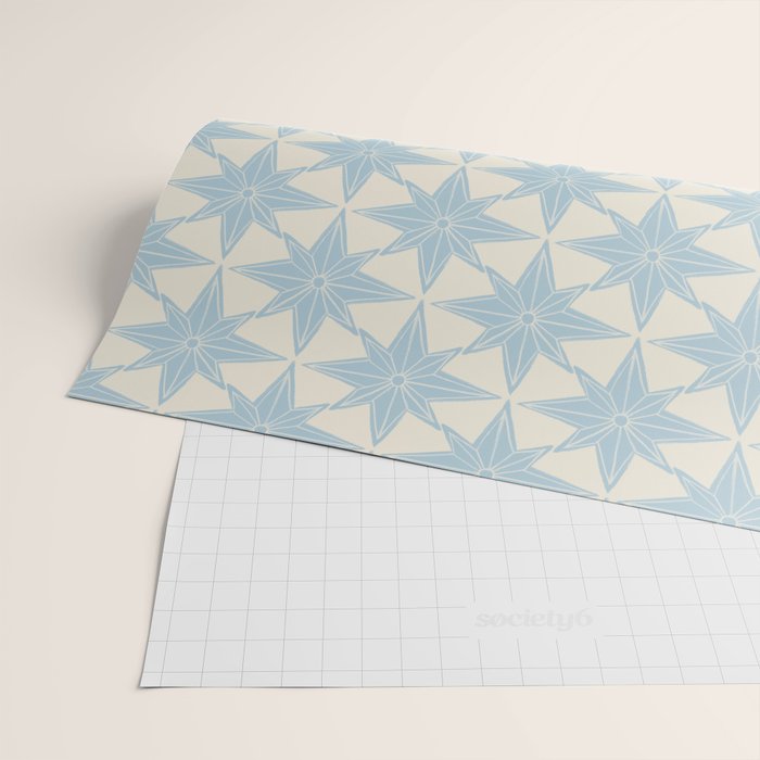 Baby Blue Paper Stars Large  Wrapping Paper Gallery Image 2