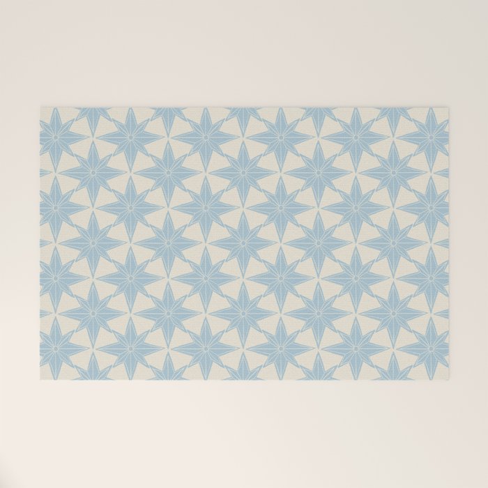 Baby Blue Paper Stars Large  Welcome Mat Gallery Image 1