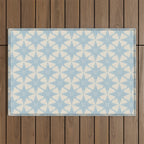 Baby Blue Paper Stars Large  Outdoor Rug Gallery Image 1
