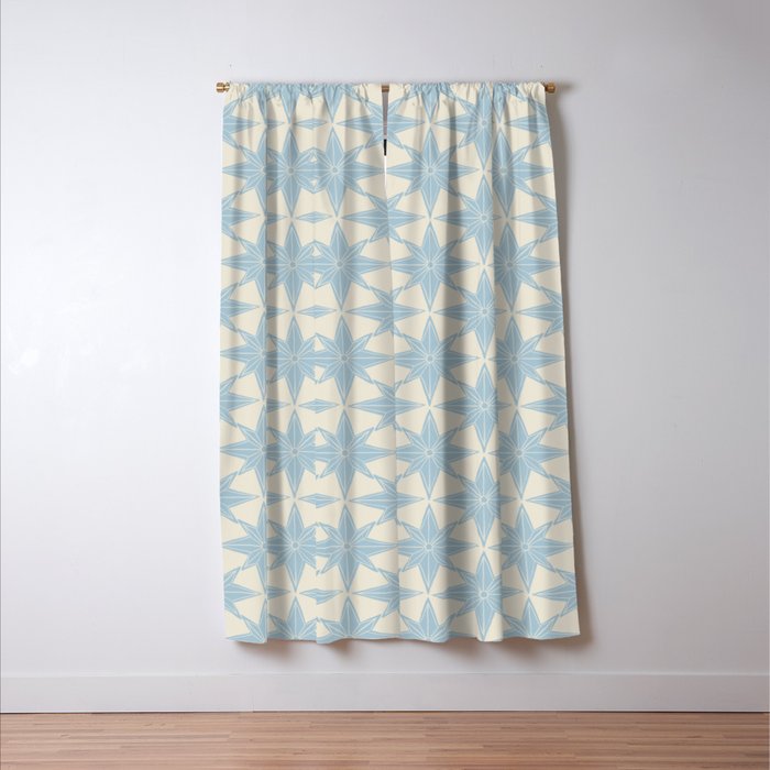 Baby Blue Paper Stars Large  Window Curtain Gallery Image 3