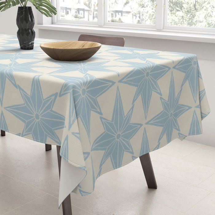 Baby Blue Paper Stars Large  Tablecloth Gallery Image 3