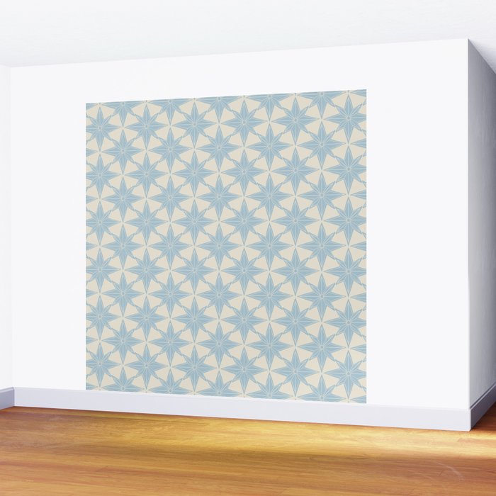 Baby Blue Paper Stars Large  Wall Mural Gallery Image 2