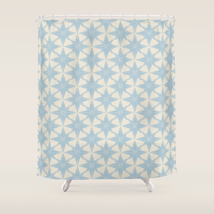 Baby Blue Paper Stars Large  Shower Curtain Gallery Image 1