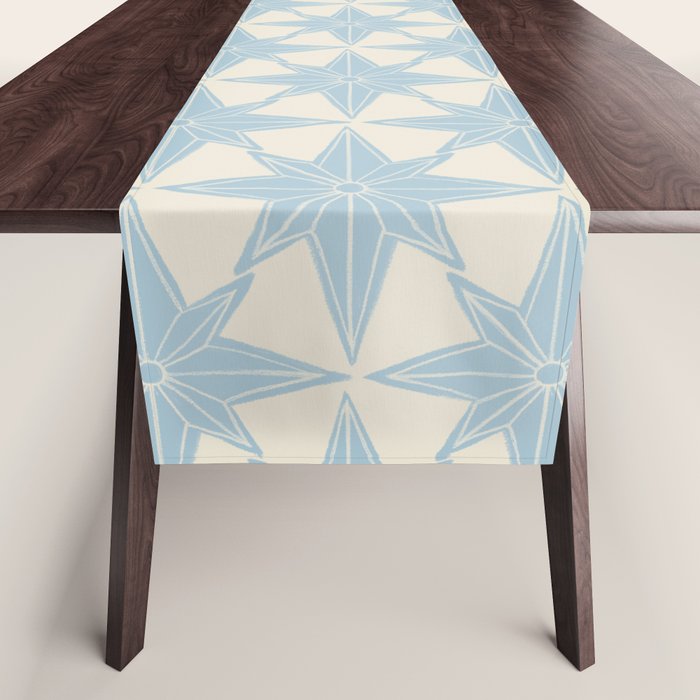 Baby Blue Paper Stars Large  Table Runner Gallery Image 1