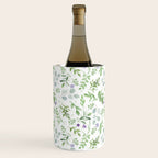 Botanical forest green lavender watercolor floral Wine Chiller Gallery Image 1
