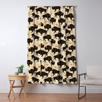Bison - black, gold, moss green, and cream Window Curtain Gallery Image 5