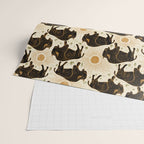 Bison - black, gold, moss green, and cream Wrapping Paper Gallery Image 2