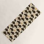 Bison - black, gold, moss green, and cream Yoga Mat Gallery Image 1