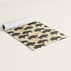 Bison - black, gold, moss green, and cream Yoga Mat Gallery Image 2