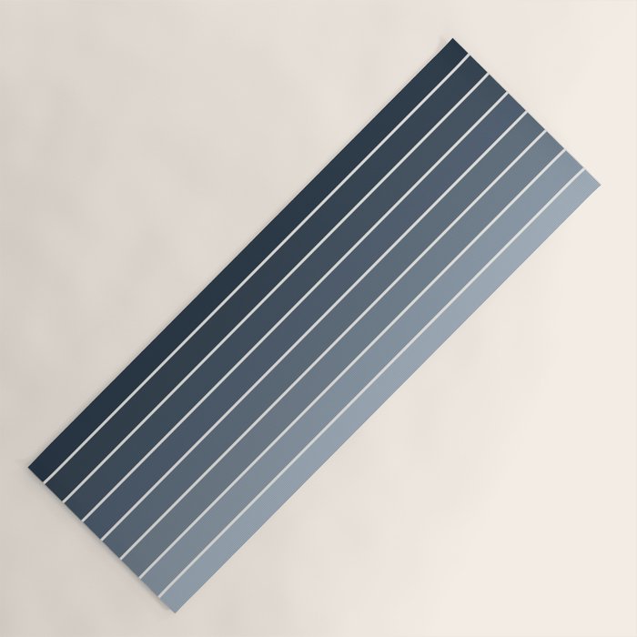 Gradient Arch II Natural Blue Mid Century Modern Rainbow Yoga Mat Gallery Image 1