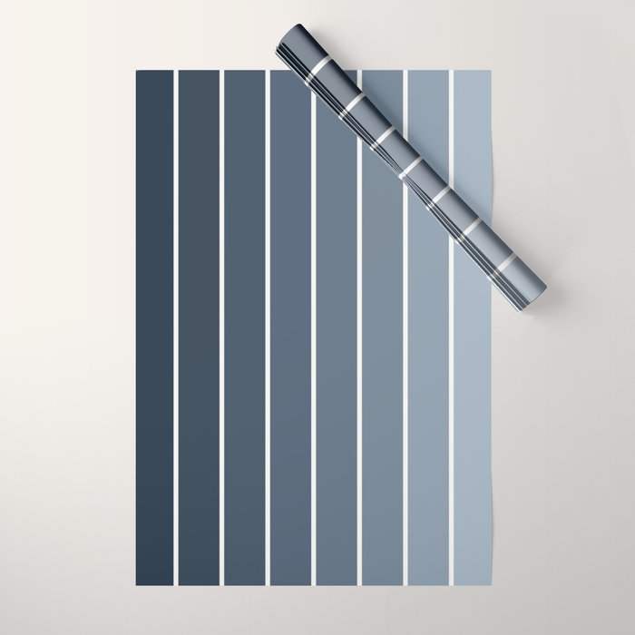 Gradient Arch II Natural Blue Mid Century Modern Rainbow Wrapping Paper Gallery Image 1