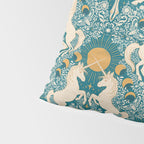 Celestial Unicorns In Turquoise and Gold Pillow Sham Gallery Image 4