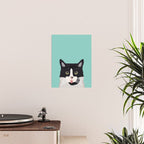 Black and White Cat - cat lady art, cat art, cats, black and white cat Poster Gallery Image 2