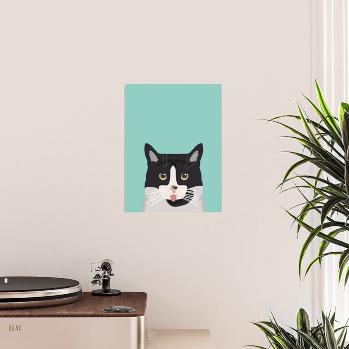 Black and White Cat - cat lady art, cat art, cats, black and white cat Poster Gallery Image 2