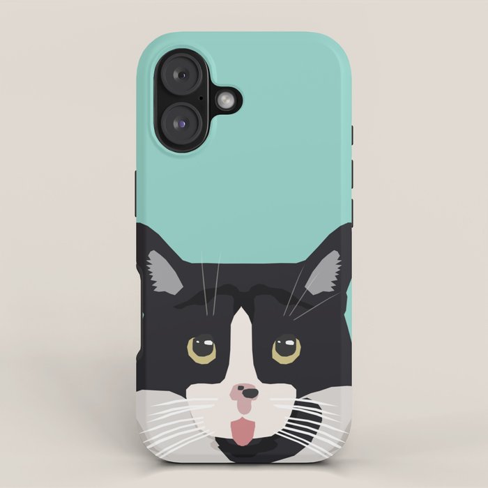 Black and White Cat - cat lady art, cat art, cats, black and white cat iPhone Case Gallery Image 1