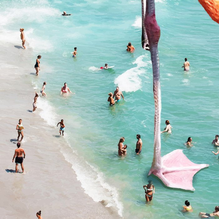 Flamingos on the Beach, Wildlife Surrealism Birds, Nature Flamingo Fantasy Beach Summer Photography Coffee Mug Gallery Image 2