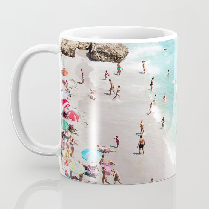 Flamingos on the Beach, Wildlife Surrealism Birds, Nature Flamingo Fantasy Beach Summer Photography Coffee Mug Gallery Image 3