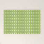 Vintage Cottage Flowers and Stripes Pattern in Light Green Welcome Mat Gallery Image 1