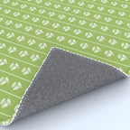 Vintage Cottage Flowers and Stripes Pattern in Light Green Rug Gallery Image 4
