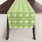 Vintage Cottage Flowers and Stripes Pattern in Light Green Table Runner Gallery Image 1