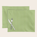 Vintage Cottage Flowers and Stripes Pattern in Light Green Placemat Gallery Image 1